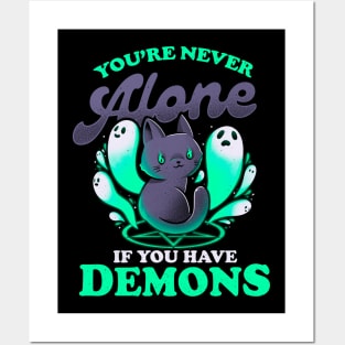 Me And My Demons - Cute Evil Cat Gift Posters and Art